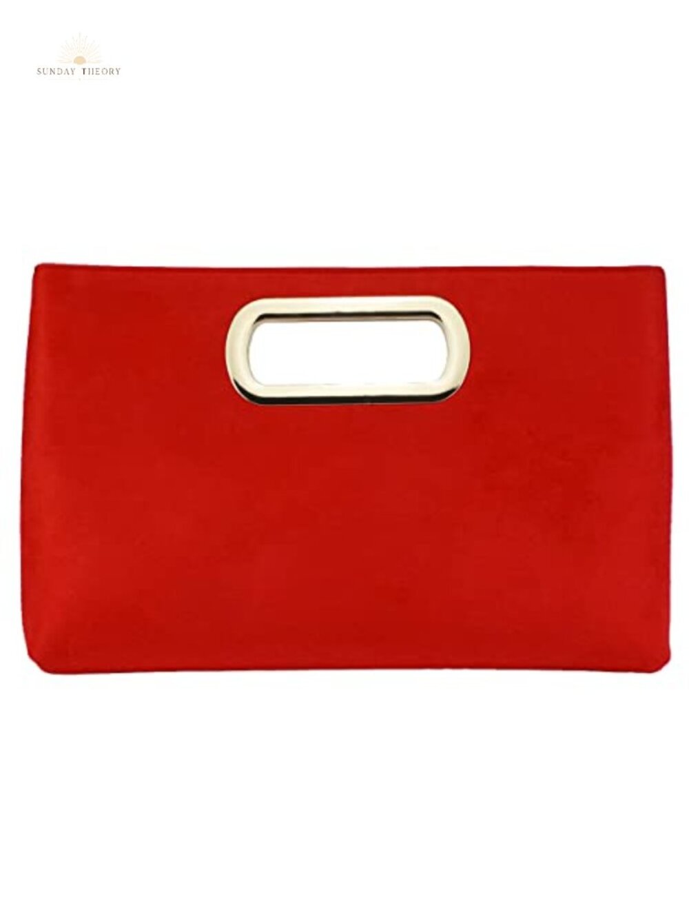Faux Suede Top Handle Clutch with Detachable Chain Strap